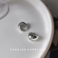 Thick Smooth Chunky Huggie Hoop Earrings Two Colors view 6