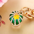 Jeweled Cactus Keychains in Green and Yellow with Wrist Loops view 4