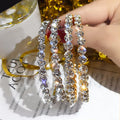 Oversized Round Clear Stone Hoop Earrings In Two Metal Tones view 2