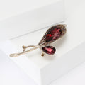Two Bud Crystal Tulip Flower Brooch in Purple or Blue view 3
