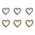 Enamel-Look And Crystal-Accented Gold Silver Heart Alloy Pendant Components in 2 Styles view 3