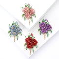 Hydrangea Flower Brooch In 4 Styles With Polished Metal And Decorative Details view 3