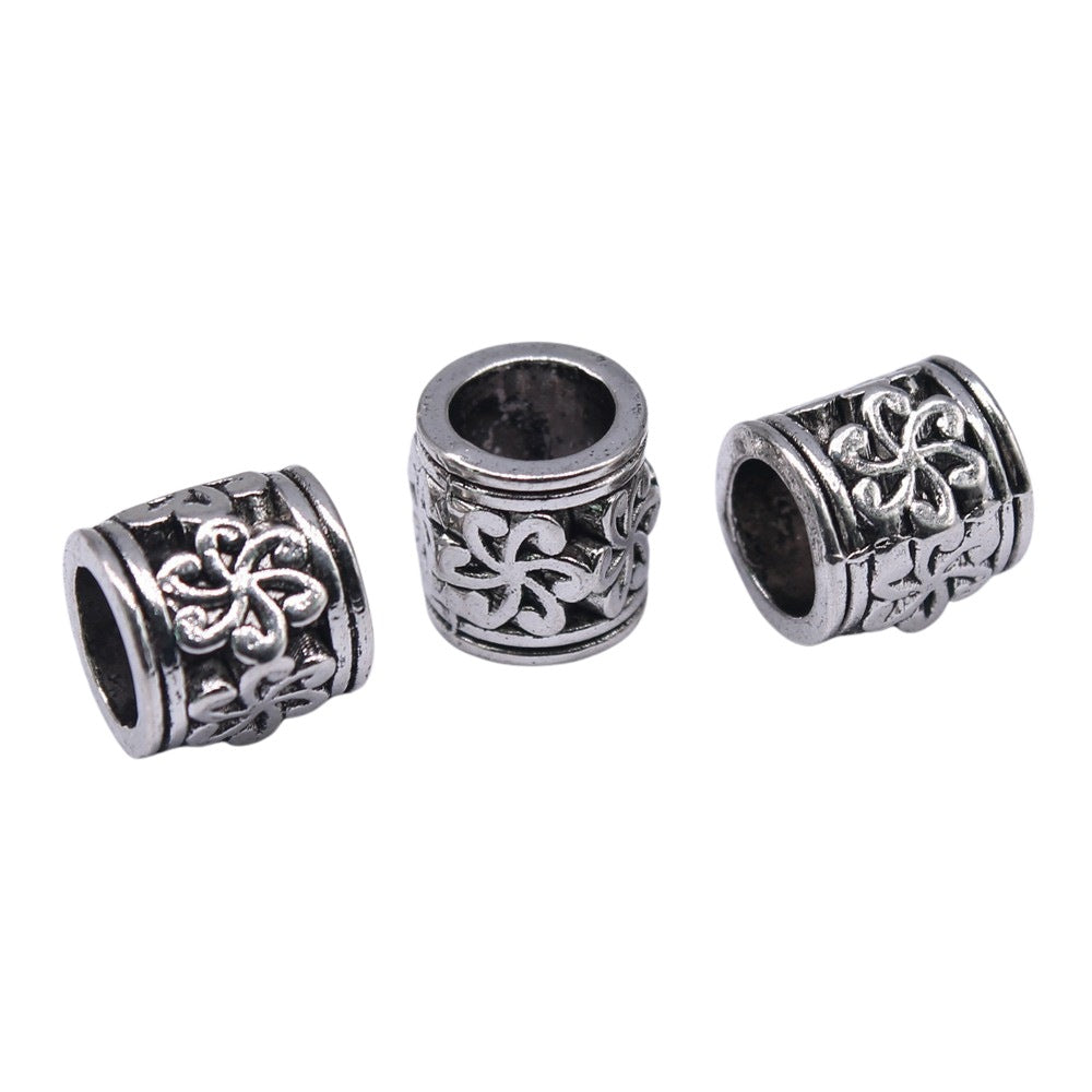 10x10x10mm 1.8g Antique Silver Zinc Alloy Large Hole Loose Metal Beads for Bracelet Jewelry Making
