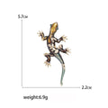 Branch Lizard Brooch in Metal with Textured Lizard Resting on a Slender Branch view 5