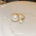 Large Irregular Pearl Like Open Ring In Silver Or Gold Tone view 2