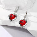 Gold and Silver Tone Faceted Heart Crystal Huggie Drop Earrings view 8