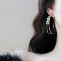 Layered Crystal Hoop Clip On Earrings In Gold And Silver view 2