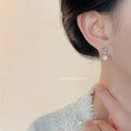 Silver Wire Ball Cage Pearl Drop Stud Earrings Pair view 2