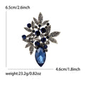 Leaf Cluster Crystal Brooch with Colored Teardrop Stone view 6