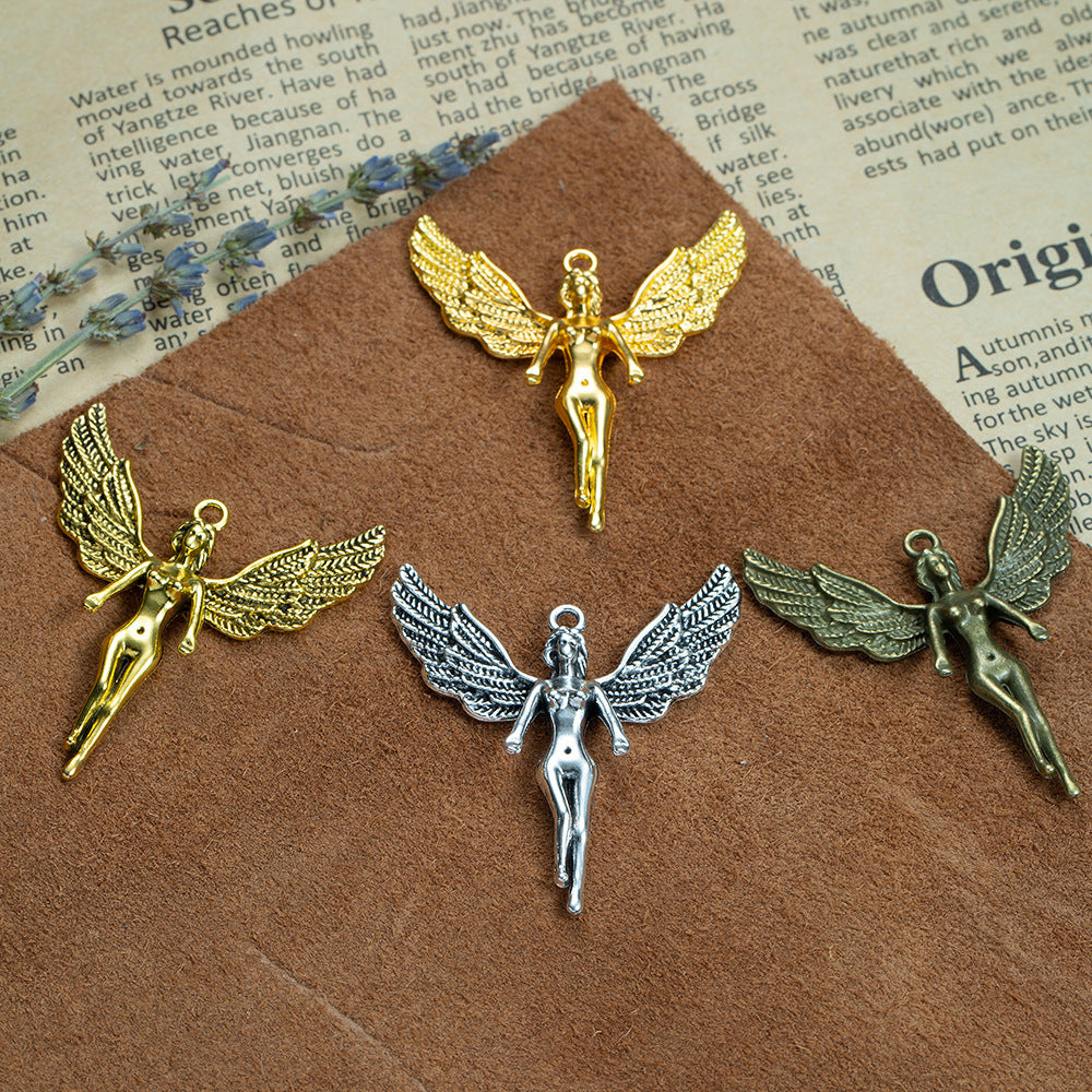 55x50mm Vintage Angel Alloy Pendant for Necklace or Sweater Chain