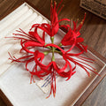 Red Or Pink White Spider Lily Floral Duckbill Hair Clip Design view 6