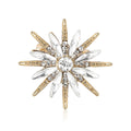 Rhinestone Starburst Brooch Decorative Metal Pin For Jackets And Lapels view 5