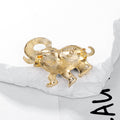 Aqua Gold Tone Elephant Crystal Metal Brooch Pin for Jackets and Lapels view 3