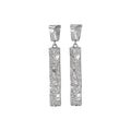 Gold and Silver Tone Textured Bar Drop Earrings Statement Jewelry view 5