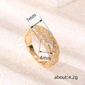 Gold Woven Texture CZ Inlay Band Finger Ring Sizes 6-10 view 4
