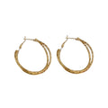 Gold Tone Twisted Double Hoop Earrings Fashion Jewelry Accessories view 5