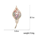 Colorful Crystal Feather Brooch in Pink and Blue for Jackets and Scarves view 5