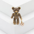 Crystal Teddy Bear Brooch with Jointed Limbs in Four Colors view 3