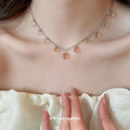 Silver Tone Clear Round Drop Necklace And Bracelet Set Options view 3