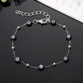 Silver Tone Beaded Evil Eye and Stone Chip Chain Bracelets view 7