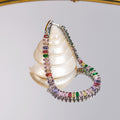 Three Color Square Crystal Look Slim Tennis Chain Bracelets view 3