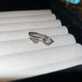 Silver Tone Double Crystal Ear Cuff With Clear Marquise Stones view 1