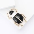 Black Enamel Beetle Brooch With Gold Tone Legs Jacket and Scarf Accessory view 3