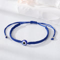 Colorful Single Blue Evil Eye Adjustable Cord Bracelets in Ten Designs view 2