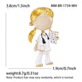 Nurse Figure Brooch A Faceless Nurse Figure In Colored Enamel Scrubs Or A White Coat view 7