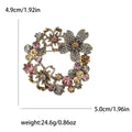 Crystal Floral Wreath Brooch In 4 Styles With Polished Metal And Decorative Details view 9