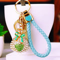 Jeweled Heart Fortune Pouch Keychains with Braided Wrist Loops view 11