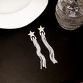 Silver Rhinestone Long Tassel Drop Earrings 11 Styles view 6