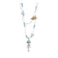 Blue and White Shell Pearl Layered Necklaces Statement Jewelry view 5