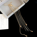 Safety Pin Multi-Chain Tassel Brooches Teardrop Ends Two Tones view 6