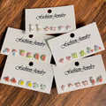 Fruit Nature and Animal Mini Stud Earring Three Pair Sets view 1