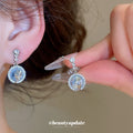 Oval Crystal Clip Earrings in Polished Statement Design view 3