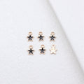 Small Enamel Star Charms in Four Colors with Gold Tone Edges view 3