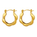 Twisted Chunky Hoop Earrings Gold and Steel Finishes view 5