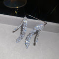Silver Rhinestone Irregular Open Wrap Ring Marquise Cascade view 4