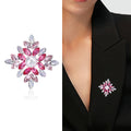 Marquise Crystal Snowflake Brooch With Pearl Center in Four Colors view 2