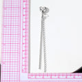 Silver Tone Heart Stud Double Chain Drop Earring Pair view 5