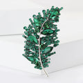 Crystal Leaf Brooch Rhinestone Marquise Ten Color Styles view 1