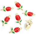 Enamel-Look Gold Silver Tulip Alloy Charms in 12 Styles view 10