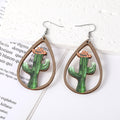 Silver Tone Green Holiday Acrylic Hook Earrings in Five Designs view 3