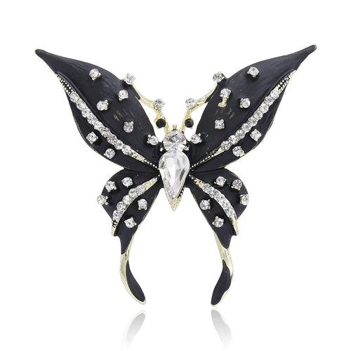 Crystal Butterfly Brooch on white background