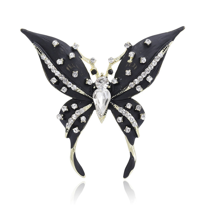Crystal Butterfly Brooch In 2 Styles With Enamel And Crystal Details