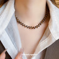 Brown Tiger Eye Style Beaded Pendant Necklace Jewelry Design view 1