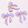 Enamel Bow Charms With Gold Tone Edges in Six Colors and Mix view 10