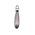 Antique Silver Ridged Teardrop Pendant Charms for Jewelry Making view 3