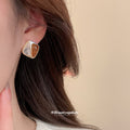 Gold Multi Pair Stud Earring Set Pearl Flower Amber Red view 2